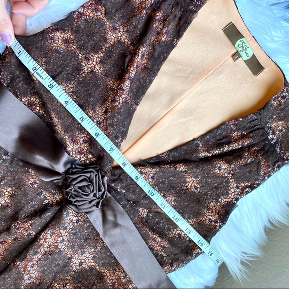 Anthopologie Eva Franco Brown Lace Summer Dress - Picture 8 of 8